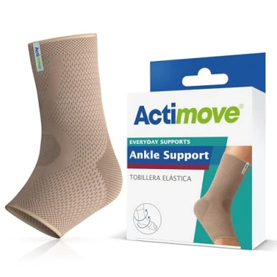 Abbildung von Actimove® Everyday Supports Knöchelbandage feste Kompression, langlebige Unterstützung Helix Design bei Überbeanspruchung und chronischen Knöchelschmerzen Beige, Medium