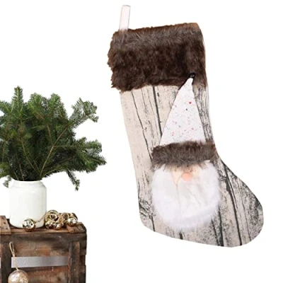 Abbildung von Tischdeckenshop24 Deko Weihnachtsstiefel Wichtel zum Befüllen, 20x45cm, Premium Qualität aus Stoff, Nikolausstiefel zu Weihnachten