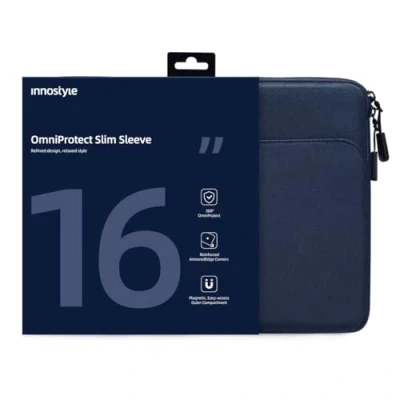 Abbildung von INNOSTYLE Laptop Hülle für 15 16 Zoll MacBook Pro/Air, HP, Dell, Lenovo, Asus Notebook, Schutzhülle Laptophülle mit Zubehö Tasche, Wasserdicht (Blau, Zoll)
