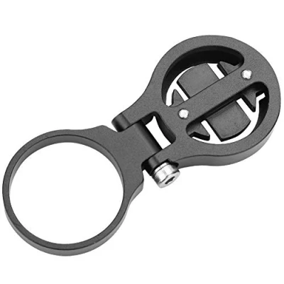 Abbildung von VGEBY1 Fahrradcomputerhalterung, Halterung für Fahrradscheinwerfer, Verlängerungshalterung Kilometerzähler aus Aluminiumlegierung (schwarz Garmin)
