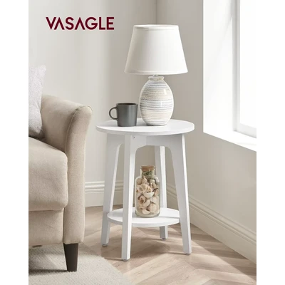 Abbildung von VASAGLE Beistelltisch, rund, mit unterer Ablagel, modern, 40 x 50 cm