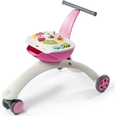 Abbildung von Tiny Love 5 in 1 Here I Grow, Lauflernhilfe und Aufsitzspielzeug für Babys, Laufrad Babys mit Sicherheitsbremse, Schiebespielzeug 6 Monate 3 Jahre, Meadow Days, Rosa