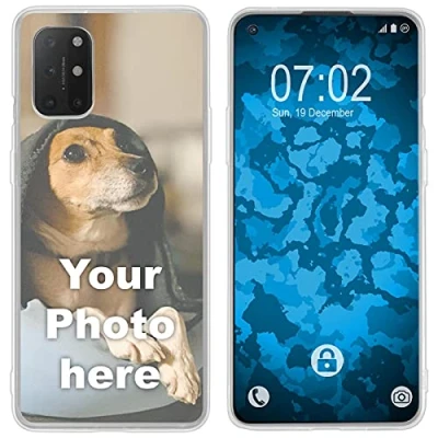 Abbildung von PhoneNatic Case kompatibel mit OnePlus 8T Personalisierte Handyhülle clear zum selbst gestalten eigenem Foto