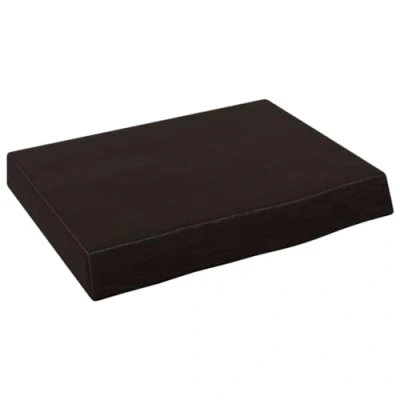 Abbildung von vidaXL Wandregal, Holzregal Regal Handgefertigt mit Baumkante, Wandboard Regalbrett Deko, Bücherregal Hängeregal, Dunkelbraun 40x30x(2 4) cm Massivholz Eiche Behandelt