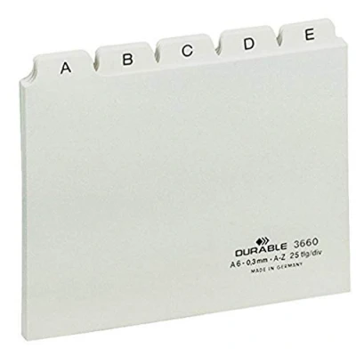 Abbildung von Durable Leitregister A Z, A6 quer, 1 Stück, weiß, 366002