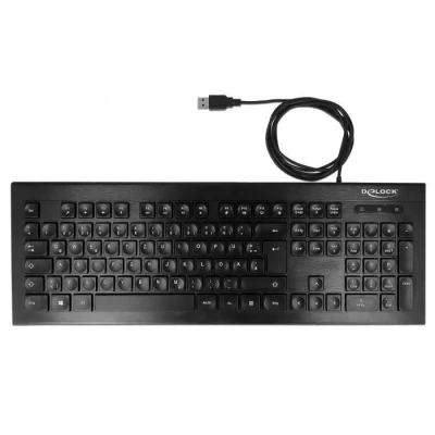 Abbildung von Delock 12672 USB Tastatur kabelgebunden 1,5 m schwarz Water Drop