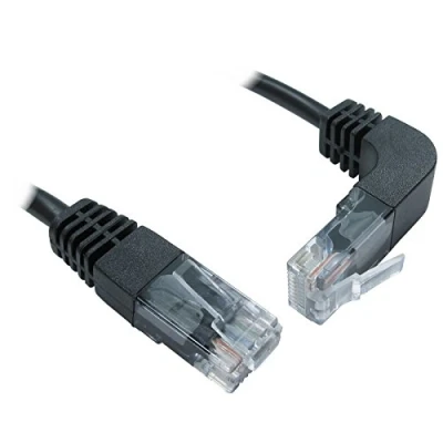 Abbildung von CAT5e Kupfer RJ45 Gerade Zum Rechts Abgewinkelt Stecker Nach Oben Ethernet Netzwerk Kabel 0,5 m [0.5 Meter/0,5m]