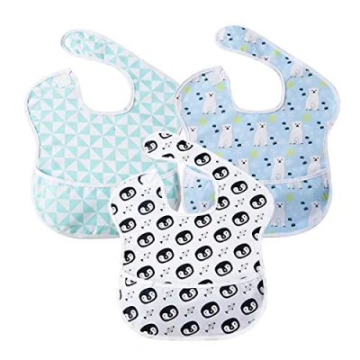 Abbildung von Lätzchen Baby Kleinkind Fütterung Lätzchen, Wasserdicht Klettverschluss/Lightweight Bib, Mädchen und Jungen Latz