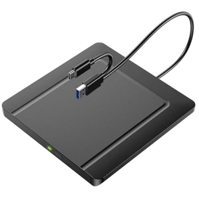 Abbildung von Externes CD DVD Laufwerk CD/DVD Extern USB 3.0 &amp; C, +/ RW ROM Brenner Optical External Drive für Laptop, PC, Desktop, MacBook, Windows 11/10/8/7/XP/Linux/MacOS (Ultra dünn)