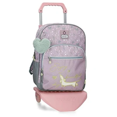 Abbildung von Enso Schöner Tagesschulrucksack mit Lila Trolley 30x38x12 cm Polyester 13,68L