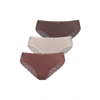 Abbildung von Vivance 3 PACK Slip, Damen, Größe: 32/34, Rosé beere mahagoni