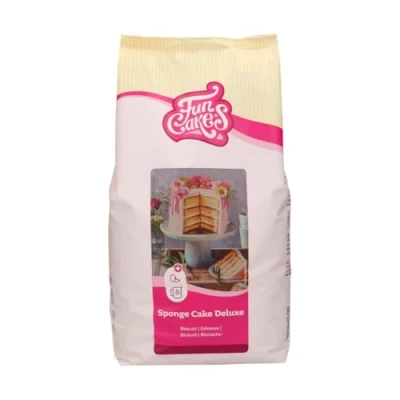 Abbildung von FunCakes Mix für Biskuit Deluxe: Einfach zu verwenden, wunderbar leichter Biskuitkuchen, perfekt die Kuchendekoration, Konditorqualität, Kuchenbasis, Halal., 4 kg