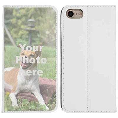 Abbildung von PhoneNatic Case kompatibel mit iPhone 7/8 / SE 2020 Personalisierte Handyhülle Kunstlederhülle weiß zum selbst gestalten eigenem Foto
