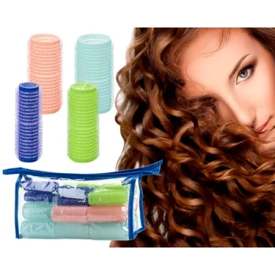 Abbildung von Stahlia Lockenwickler 24 Stk. inkl. TASCHE 8x Ø28mm, 6x Ø25mm, 4x Ø20mm, Ø15mm Locken ohne Hitze, Hair Curler, Heatless Curls, über Nacht, groß, klein