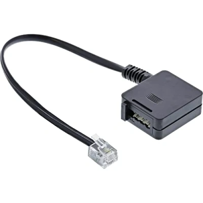 Abbildung von Inline InLine® TAE Adapterkabel, RJ11 Stecker auf F Buchse, 0,2m Telefonkabel