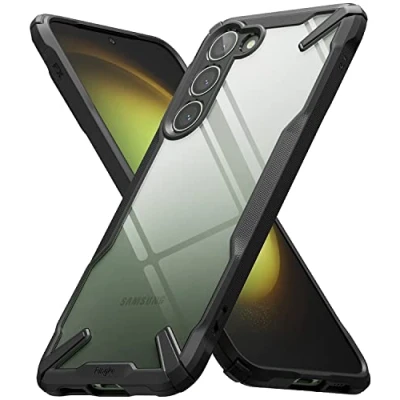 Abbildung von Ringke Fusion X Kompatibel mit Samsung Galaxy S23 Plus 5G (2023) Hülle, Durchsichtige Harte Rückseite Stoßfester, Robust Hülle Black