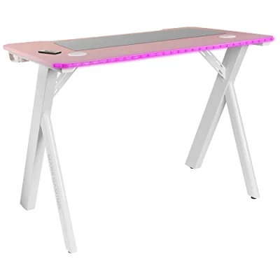Abbildung von Mars Gaming MGD100RGB, RGB Tisch, XXL Mousepad, Headset Ständer + Flasche, 100x60cm, Rosa