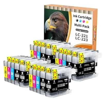 Abbildung von 20x Druckerpatronen kompatibel zu Brother LC 221 223 für DCP J4120 J562 MFC J4420 J4620 J4625 J480 J5320 J5620 J5625 J5720 J680 J880 DW