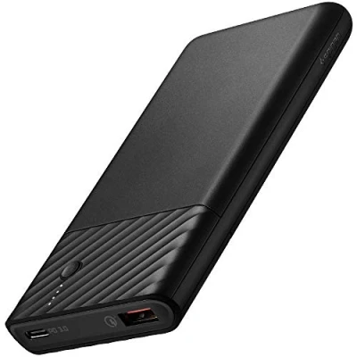 Abbildung von Spigen PocketBoost 18W PD Powerbank 10000mAh 2 Port USB C QC Externer Akku mit Kabeln Kompatibel iPhone 14 13 12 Plus Pro Max Mini 11 SE XS XR iPad Air Samsung Note 20 Ultra S20 FE S10 Nintendo