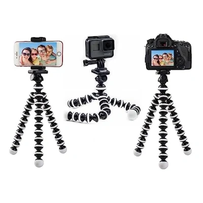 Abbildung von micros2u Octopus Flexibles robustes Gorilla Stativ für Gopro, Action Cams, Kamera, Smartphone, iPhone