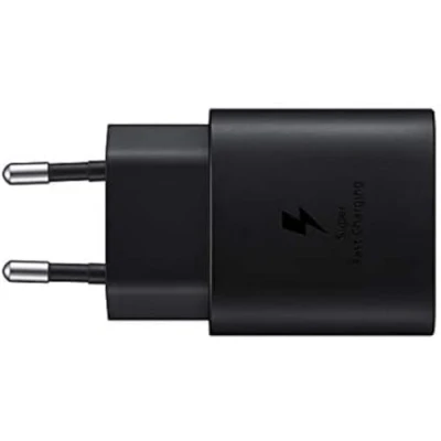 Abbildung von Samsung Schnellladegerät, 25 W, Schwarz, USB Typ C ohne Kabel, FR Version