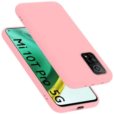 Abbildung von Cadorabo Hülle kompatibel mit Xiaomi Mi 10T / PRO Silikon Handyhülle für Case aus flüssigem Kratzfeste und stoßfeste dünne TPU Schutzhülle Liquid PINK