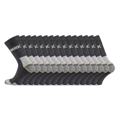 Abbildung von TippTexx 24 15 Paar Herren Arbeits Socken, Anti Loch Garantie (DE/NL/SE/PL, Numerisch, 39, 42, Regular, Crew lang)