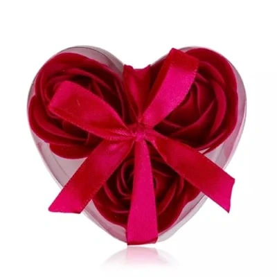 Abbildung von Geschenkschachtel mit Seifenrosen: Baderosen Soap Rose 3 x g (Rot)
