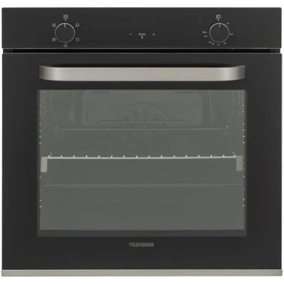Abbildung von Telefunken Backofen Einbaugerät Einbaubackofen autark 78 Liter Hot Air Shield 60 cm Einbau Ofen ohne Kochfeld Umluft/Ober Unterhitze 5 Funktionen Einfache Reinigung EEK A Schwarz
