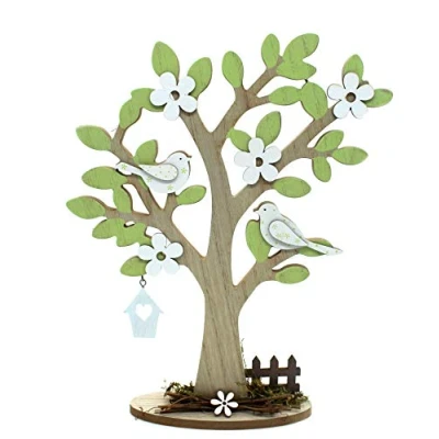 Abbildung von DARO DEKO Holz Figur Baum mit Vögeln 1 Stück 29cm x 35cm
