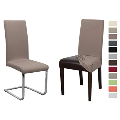 Abbildung von Stuhlhusse 2er Set Jersey Stuhlhusse, elastische Uni Stretch Husse aus Baumwolle, Beautex