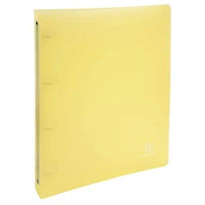 Abbildung von Exacompta 51979E 5er Pack Premium Kunststoff Ringbuch Chromaline aus transluzentem Polypropylen 4 Ringe Füllhöhe 30mm DIN A4 Maxi Plastikordner ideal für Büro und Schule, Zitrus Gelb