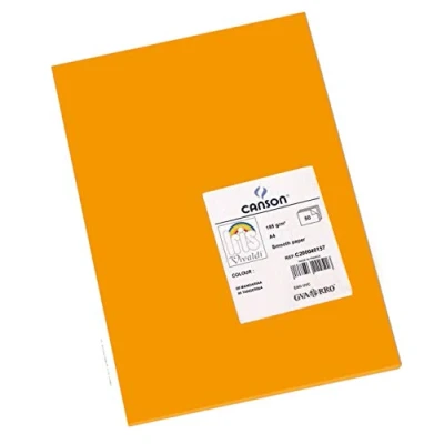 Abbildung von Canson 200040157 Iris Vivaldi glattes, farbiges Papier, A4, clementine 08