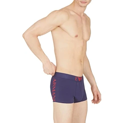 Abbildung von Emporio Armani Men&#039;s Shiny Big Logo Trunks, Eclipse, M