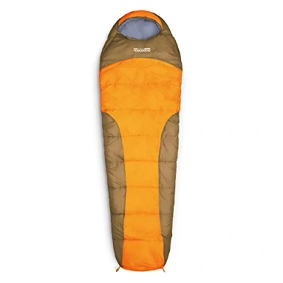 Abbildung von Lumaland Outdoor Schlafsack Mumienschlafsack, 230 x 80 cm, inklusive Packsack, 50 25 cm gepackt orange