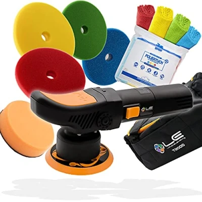 Abbildung von detailmate Polier Set Liquid Elements T2000 V3 Exzenter Poliermaschine + 4X Garage Freaks Polierpads 150mm Poliertuch 40x40cm 550GSM Für eine professionelle Autopolitur