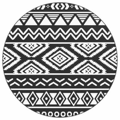 Abbildung von vidaXL Outdoor Teppich, Gartenteppich Rund Beidseitig, Balkonteppich Terrassenteppich UV beständig, Teppich für Balkon Terrasse, Schwarz Ø200cm PP