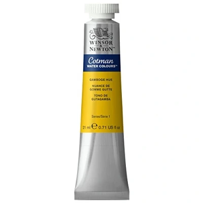 Abbildung von Winsor &amp; Newton 0308266 Cotman Aquarellfarbe mit ausgezeichneter Transparenz, Farbkraft und Verarbeitungseigenschaften, Wasserfarbe 21ml Tube Gamboge Farbton