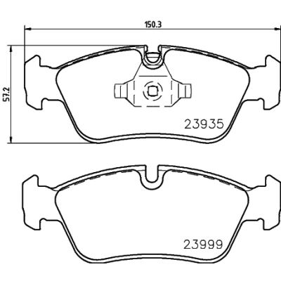 Abbildung von HELLA 8DB 355 011 281 Bremsbelagsatz für Verschleißwarnanzeiger vorbereitet BMW: 3 Limousine, 1 Schrägheck