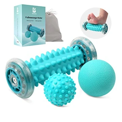 Abbildung von BOENFU Igelball Fußmassage Ball 3er Set Roller Faszienball für Füße, Innovativer Fußmassageroller Fuß zur Linderung von Muskelkater