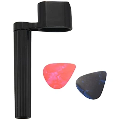 Abbildung von String + 2 Picks Premium Kurbel fuer Gitarrensaite Eine Westerngitarre, Konzertgitarre, E Gitarre oder Akustikgitarre schwarz mit Pin Puller und
