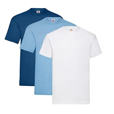 Abbildung von Fruit of the Loom Valueweight T Shirt Diverse Farbsets S M L XL XXL 3XL 4XL 5XL (3XL, 1x Navy + Pastellblau Weiss 1HL Kauf Notizblock)
