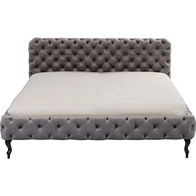 Abbildung von Kare Design Bett Desire 160x200cm, velvet silbergrau, luxuriöses Polsterbett, raffiniertes Samtbett, (H/B/T) 100x177x228cm