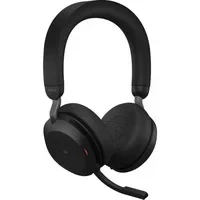 Abbildung von Jabra Evolve2 75 Wireless PC Headset mit Ladedock, 8 Mikro Technologie Dual Foam Stereo Kopfhörer moderner aktiver Geräuschunterdrückung, USB A Bluetooth Adapter und UC Kompatibilität Schwarz