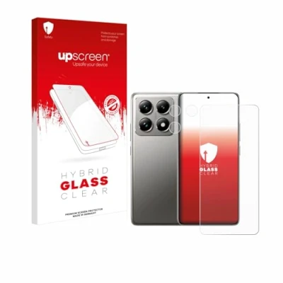 Abbildung von upscreen Schutzglas für Xiaomi 14T Pro (Display+Kamera) Schutzfolie, Glas Folie [Klar, 9H Panzerschutz, Anti Fingerprint]