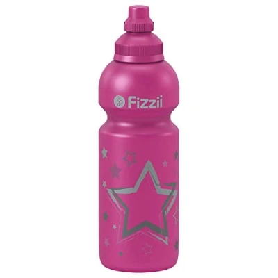Abbildung von Fizzii Kinder und Freizeittrinkflasche 600 ml (auslaufsicher bei Kohlensäure, schadstofffrei, spülmaschinenfest, Motiv: Sterne)