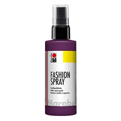 Abbildung von Marabu 17190050039 Fashion Spray aubergine 100 ml, Textilsprühfarbe, m. Pumpzerstäuber, für helle Textilien, weicher Griff, einfache Fixierung, waschbeständig bis 40C, tolle Effekte auf Stoff