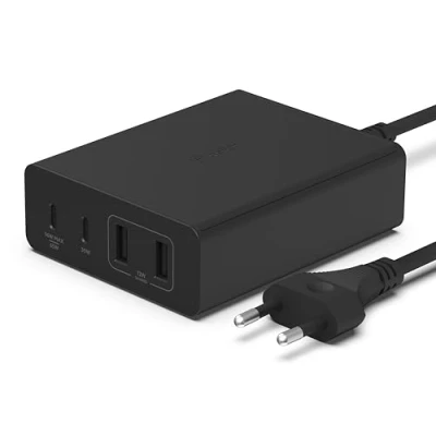 Abbildung von Boost↑Charge GaN Pro Adapter 4 poorts USB A (2x) en C 108W von Belkin Schwarz Kunststoff