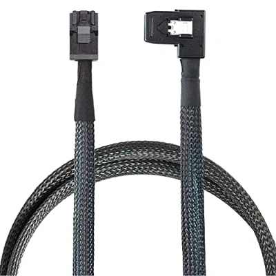 Abbildung von Allowish Mini SAS HD SFF 8643 4I to 8087 Left Bend Server Connection Cable (0.5m,Black)