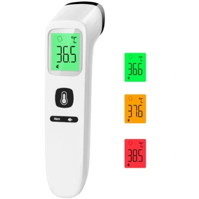 Abbildung von Fieberthermometer Kontaktlos Stirnthermometer, Digitales Infrarot Thermometer für Babys und Erwachsene mit sofortigen genauen Messwerten, Fieberalarm, LCD Anzeige 35 Speicherabruf (Creme)